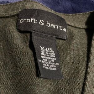 Croft & Barrow Green Cardigan Sweater/Vest